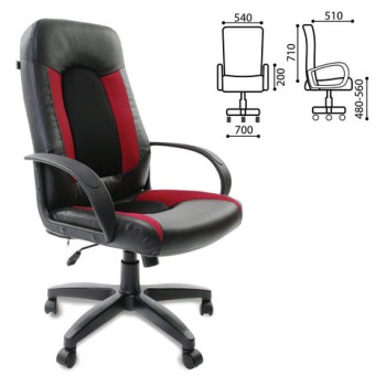 Кресло офисное BRABIX Strike EX-525 (черно-красный) в Агролесе - agroles.mebel54.com | фото