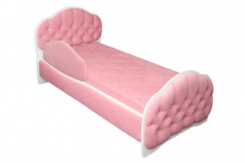 Кровать 160 Гармония 36 Светло-розовый (мягкий бортик) в Агролесе - agroles.mebel54.com | фото