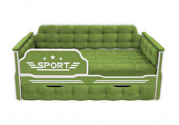 Кровать 170 серии Спорт 1 ящик 76 Зелёный (мягкие боковые накладки) в Агролесе - agroles.mebel54.com | фото