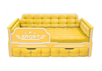 Кровать 170 серии Спорт 2 ящика 74 Жёлтый (мягкие боковые накладки) в Агролесе - agroles.mebel54.com | фото