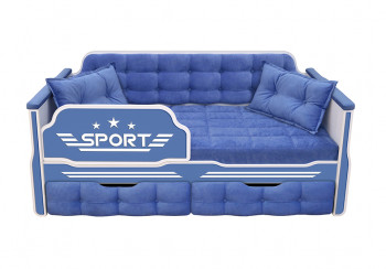 Кровать 170 серии Спорт 2 ящика 85 Синий (подушки) в Агролесе - agroles.mebel54.com | фото