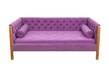 Кровать 180 серии Леди  32 Фиолетовый (подушка валик) в Агролесе - agroles.mebel54.com | фото