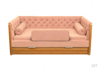Кровать 180 серии Леди + ящик 15 Бледно-розовый (мягкий бортик/подушка валик) в Агролесе - agroles.mebel54.com | фото