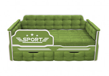 Кровать 180 серии Спорт 2 ящика 76 Зелёный (мягкие боковые накладки) в Агролесе - agroles.mebel54.com | фото