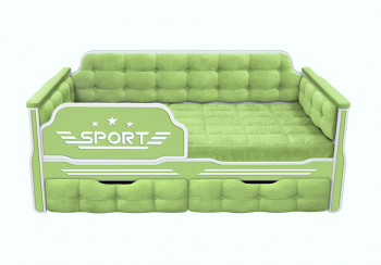 Кровать 180 серии Спорт 2 ящика 81 Фисташка (мягкие боковые накладки) в Агролесе - agroles.mebel54.com | фото