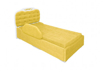 Кровать 190 Атлет Lux 74 Жёлтый (мягкий бортик) в Агролесе - agroles.mebel54.com | фото