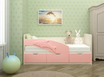 Кровать детская 1,8м Дельфин (Розовый металлик) в Агролесе - agroles.mebel54.com | фото