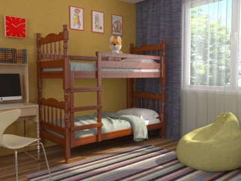 Кровать двухъярусная Соня из массива сосны 800*1890 Орех в Агролесе - agroles.mebel54.com | фото