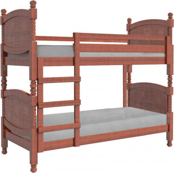 Кровать двухъярусная Валерия из массива сосны 800*1890 Орех в Агролесе - agroles.mebel54.com | фото