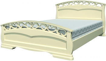 Кровать Грация-1 из массива сосны 1600*2000 Слоновая кость в Агролесе - agroles.mebel54.com | фото