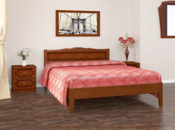 Кровать Карина-7 из массива сосны 1200*2000 Орех в Агролесе - agroles.mebel54.com | фото