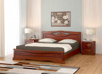 Кровать Карина-7 из массива сосны 1400*2000 Орех в Агролесе - agroles.mebel54.com | фото