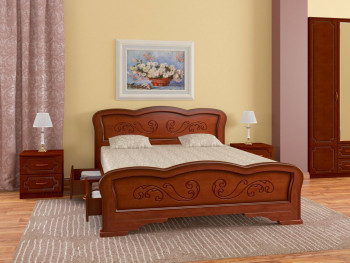 Кровать Карина-8 с ящиками из массива сосны 1200*2000 Орех в Агролесе - agroles.mebel54.com | фото