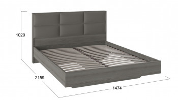 Кровать «Либерти» с мягким изголовьем и подъемным механизмом Хадсон/Ткань Грей/1400 в Агролесе - agroles.mebel54.com | фото