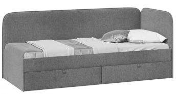 Кровать «Молли» с мягкой обивкой (900) тип 1 (Микровелюр Scandi Graphite 22) в Агролесе - agroles.mebel54.com | фото
