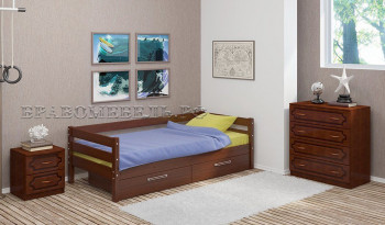 Кровать одинарная ГЛОРИЯ из массива сосны  900*2000 (Орех) в Агролесе - agroles.mebel54.com | фото