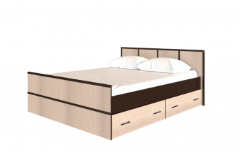 Кровать Сакура с настилом и ящиками 1,4 (Венге/Лоредо) в Агролесе - agroles.mebel54.com | фото