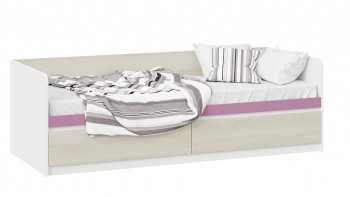Кровать «Сканди» с 2 ящиками Дуб Гарден/Белый/Лиловый в Агролесе - agroles.mebel54.com | фото
