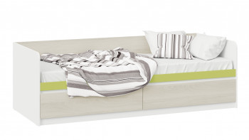 Кровать «Сканди» с 2 ящиками Дуб Гарден/Белый/Зеленый в Агролесе - agroles.mebel54.com | фото