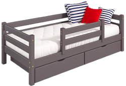 Кровать Соня вариант 4 с защитой по центру Лаванда в Агролесе - agroles.mebel54.com | фото