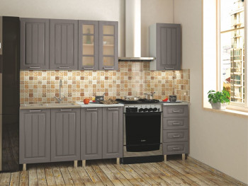 Кухонный гарнитур 1,8м Луксор высокие модули (Клен серый/корпус белый) в Агролесе - agroles.mebel54.com | фото
