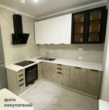 Модульная кухня Норд 1,6 м (Софт даймонд/Камень беж/Белый) в Агролесе - agroles.mebel54.com | фото