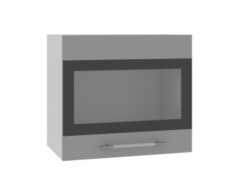 Ройс ВПГСФ 500 Шкаф верхний горизонтальный со стеклом с фотопечатью высокий (Графит софт/корпус Серый) в Агролесе - agroles.mebel54.com | фото