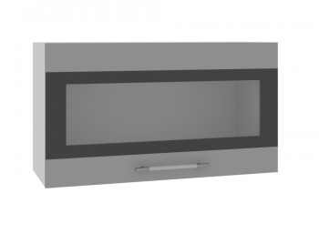 Ройс ВПГСФ 800 Шкаф верхний горизонтальный со стеклом с фотопечатью высокий (Графит софт/корпус Серый) в Агролесе - agroles.mebel54.com | фото