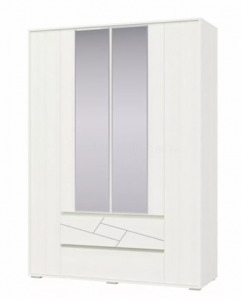 Шкаф 4-х дверный с ящиками Аделина 1600 Рамух белый в Агролесе - agroles.mebel54.com | фото