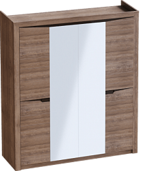 Шкаф четырехдверный Соренто с комплектом полок (3 шт)Дуб стирлинг/Кофе структурный матовый в Агролесе - agroles.mebel54.com | фото