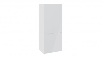 Шкаф для одежды с 2 дверями со стеклом «Глосс» (Белый глянец/Стекло ) в Агролесе - agroles.mebel54.com | фото