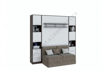 Шкаф-кровать с диваном БЕЛА с полкой ножкой в Агролесе - agroles.mebel54.com | фото