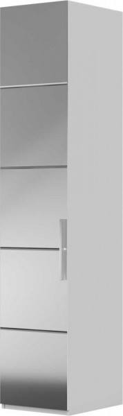Шкаф ШР-1 зеркало, левый, Вива (Белый/Белый глянец/Платина) в Агролесе - agroles.mebel54.com | фото