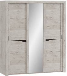 Шкаф трехдверный Соренто с раздвижными дверями Дуб бонифаций/Кофе структурный матовый в Агролесе - agroles.mebel54.com | фото